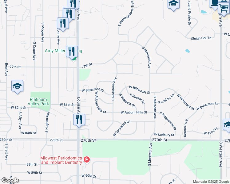 map of restaurants, bars, coffee shops, grocery stores, and more near 7216 South Redstone Avenue in Sioux Falls