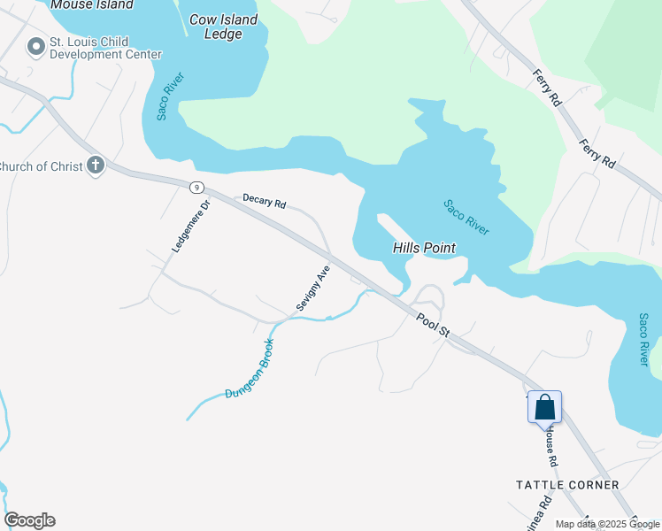 map of restaurants, bars, coffee shops, grocery stores, and more near 11 Sevigny Avenue in Biddeford