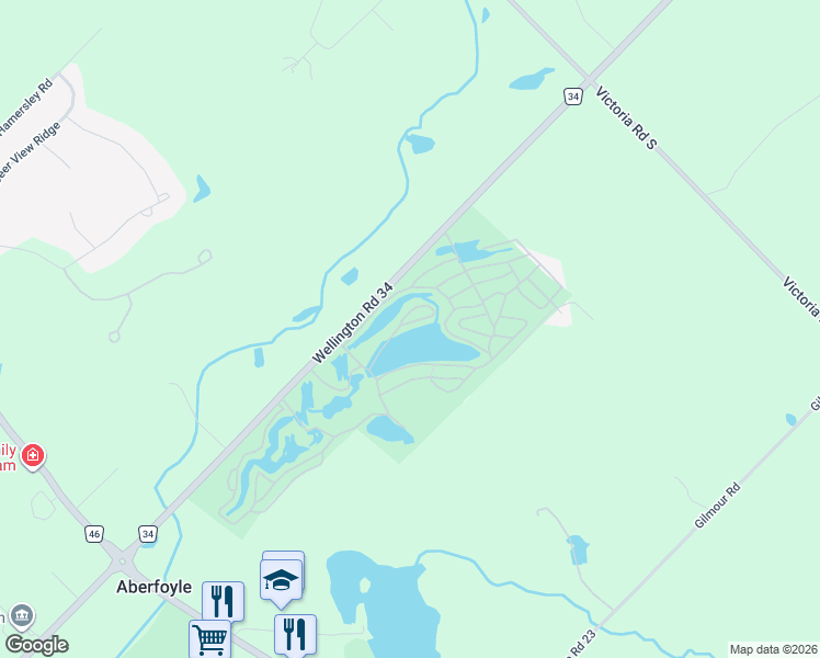 map of restaurants, bars, coffee shops, grocery stores, and more near 10 Hemlock Crescent in Puslinch