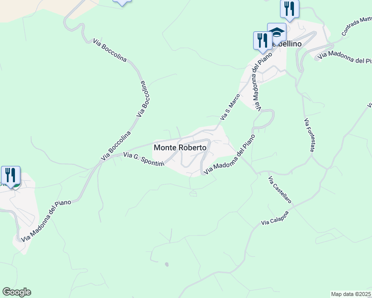 map of restaurants, bars, coffee shops, grocery stores, and more near in Monte Roberto