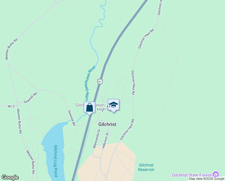 map of restaurants, bars, coffee shops, grocery stores, and more near 138644 Rhododendron Street in Gilchrist