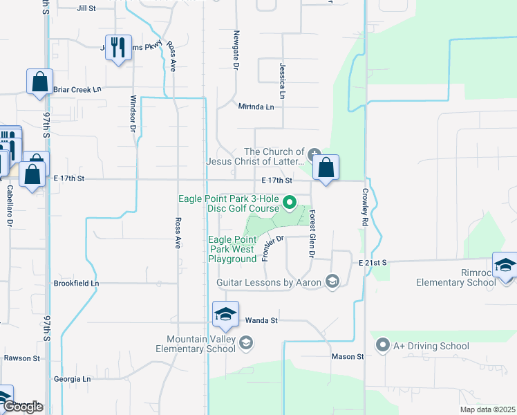 map of restaurants, bars, coffee shops, grocery stores, and more near 4180 Willow Canyon Drive in Ammon