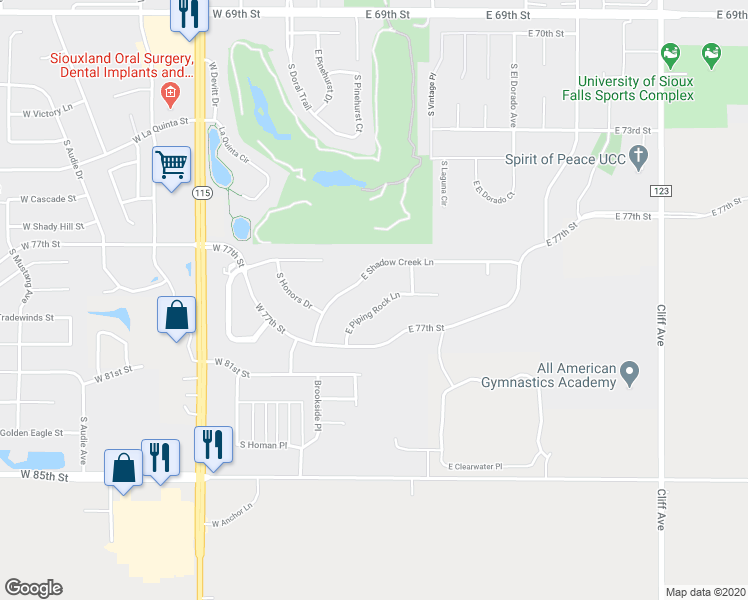 map of restaurants, bars, coffee shops, grocery stores, and more near 500 East Piping Rock Lane in Harrisburg