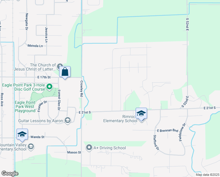 map of restaurants, bars, coffee shops, grocery stores, and more near 1807 South 45th East in Idaho Falls
