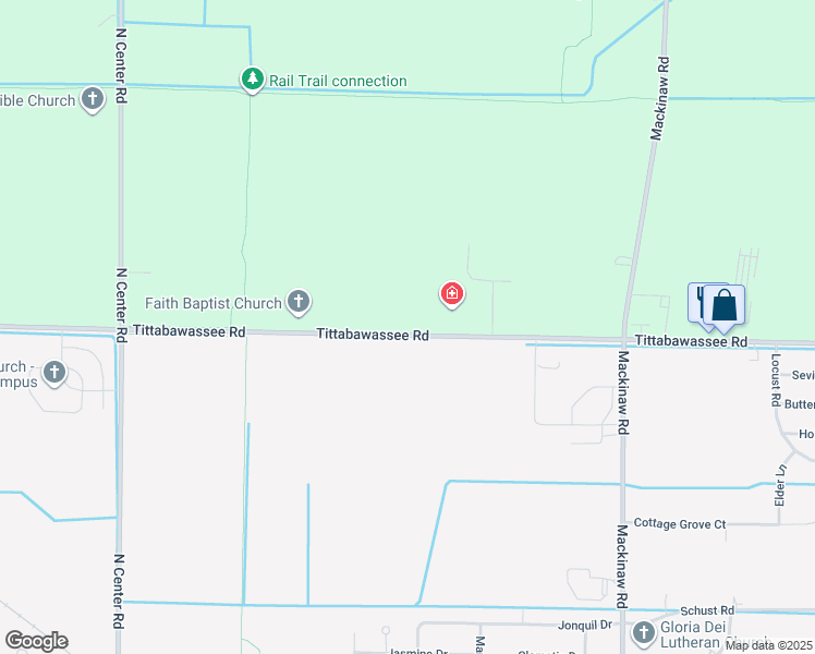 map of restaurants, bars, coffee shops, grocery stores, and more near 4430 Tittabawassee Road in Saginaw