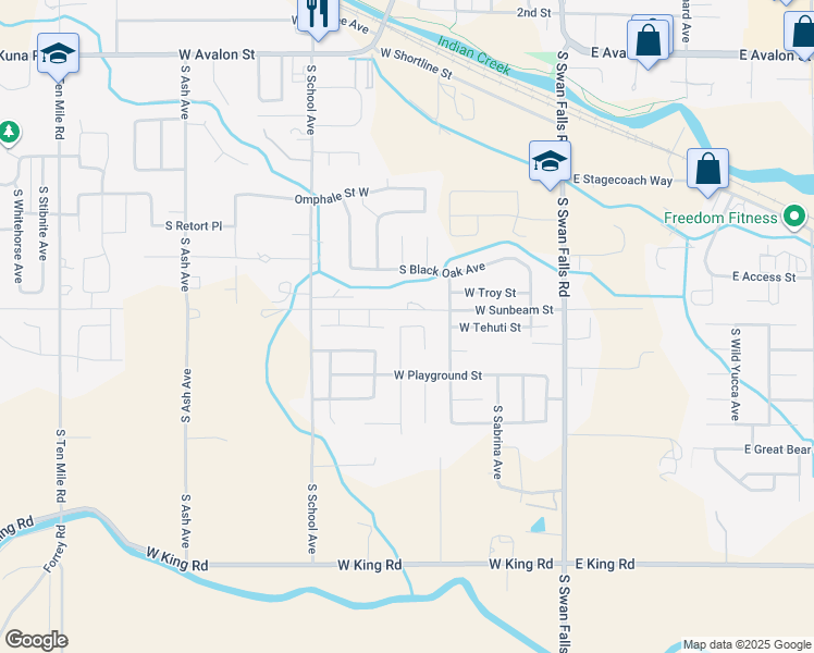 map of restaurants, bars, coffee shops, grocery stores, and more near 830 West Backpack Street in Kuna