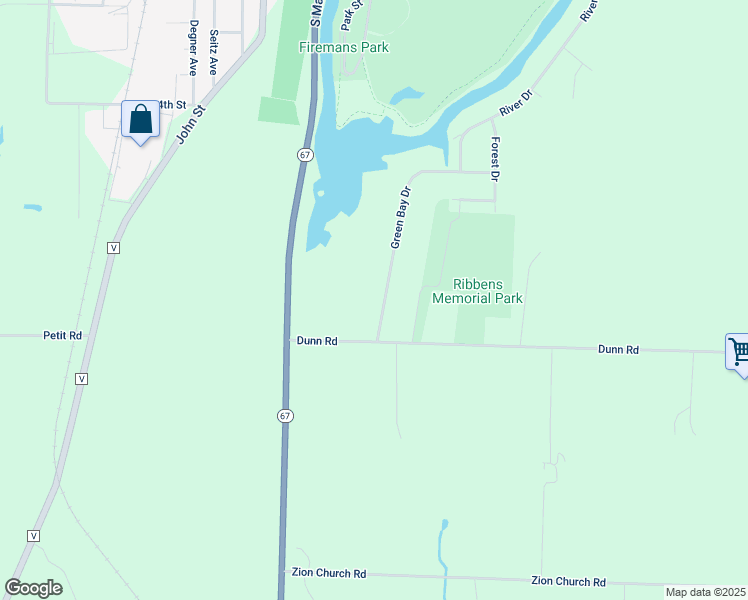 map of restaurants, bars, coffee shops, grocery stores, and more near 927 Green Bay Drive in Mayville