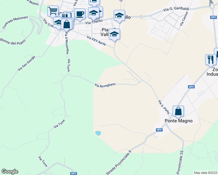 map of restaurants, bars, coffee shops, grocery stores, and more near 12 Via Rovegliano in Provincia di Ancona
