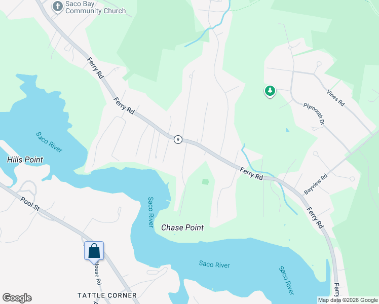 map of restaurants, bars, coffee shops, grocery stores, and more near 313 State Route 9 in Saco