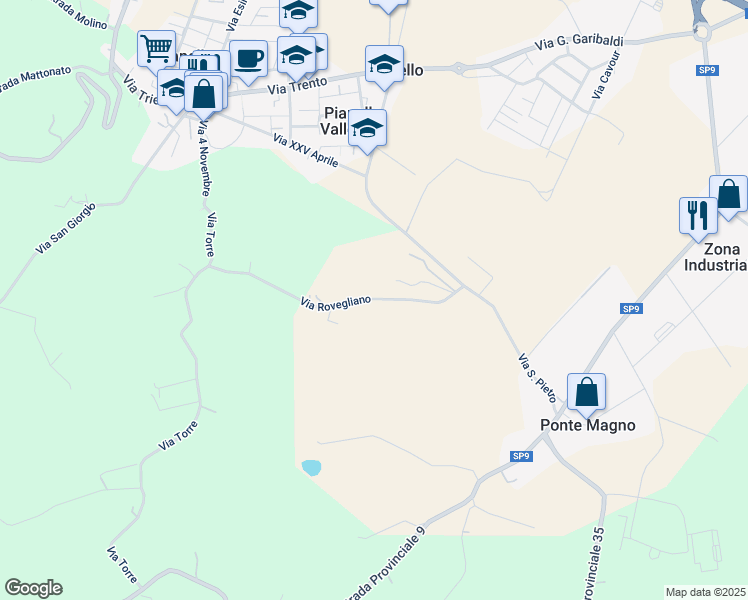 map of restaurants, bars, coffee shops, grocery stores, and more near 12 Via Rovegliano in Provincia di Ancona