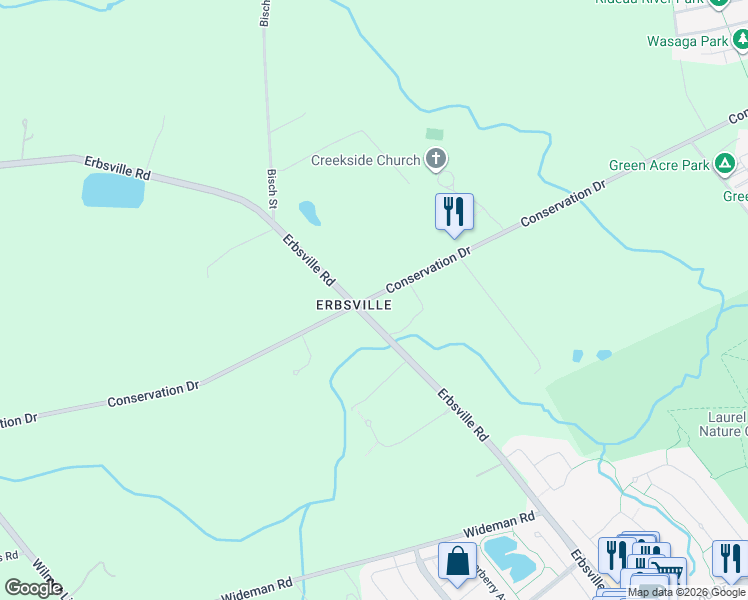 map of restaurants, bars, coffee shops, grocery stores, and more near in Waterloo