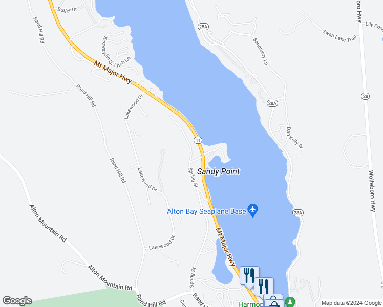 map of restaurants, bars, coffee shops, grocery stores, and more near 66 Spring Street in Alton