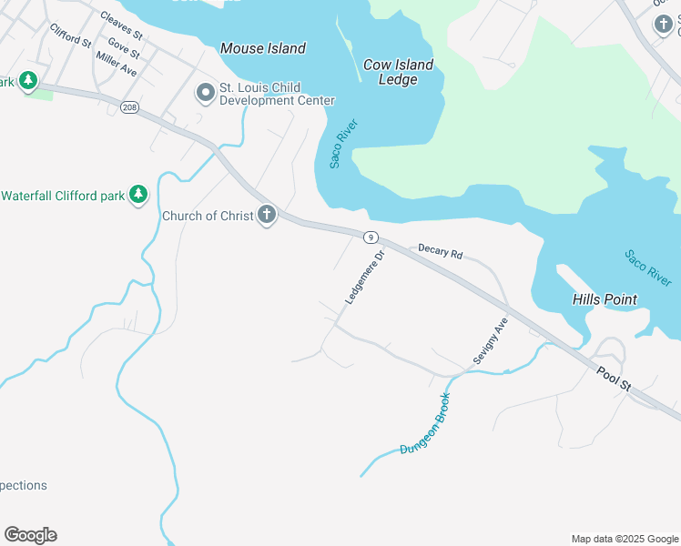 map of restaurants, bars, coffee shops, grocery stores, and more near 5 Kristel Lane in Biddeford