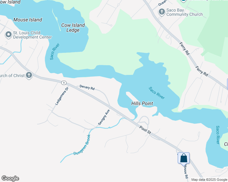map of restaurants, bars, coffee shops, grocery stores, and more near 33 Decary Road in Biddeford