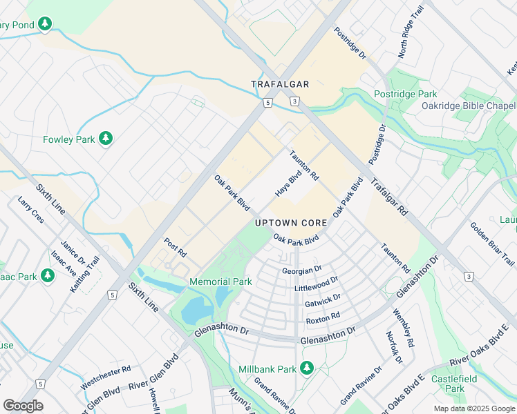 map of restaurants, bars, coffee shops, grocery stores, and more near 201 Oak Walk Drive in Oakville