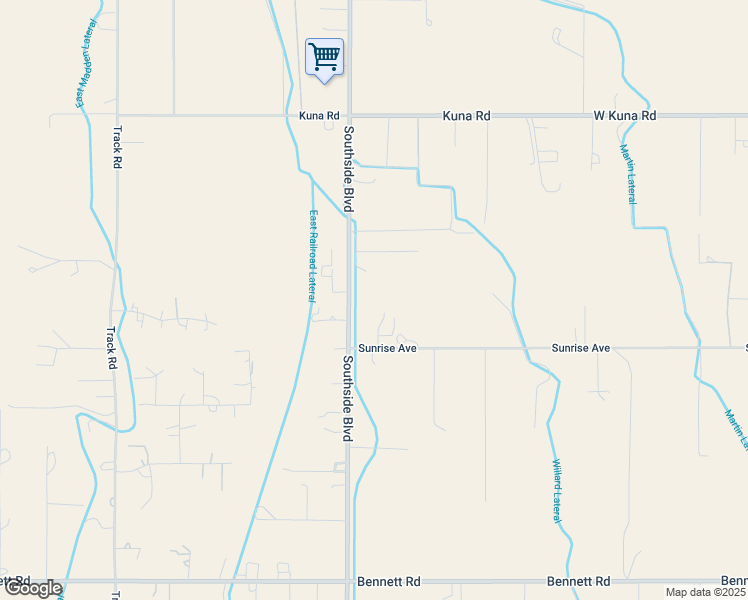 map of restaurants, bars, coffee shops, grocery stores, and more near 7610 Southside Boulevard in Nampa