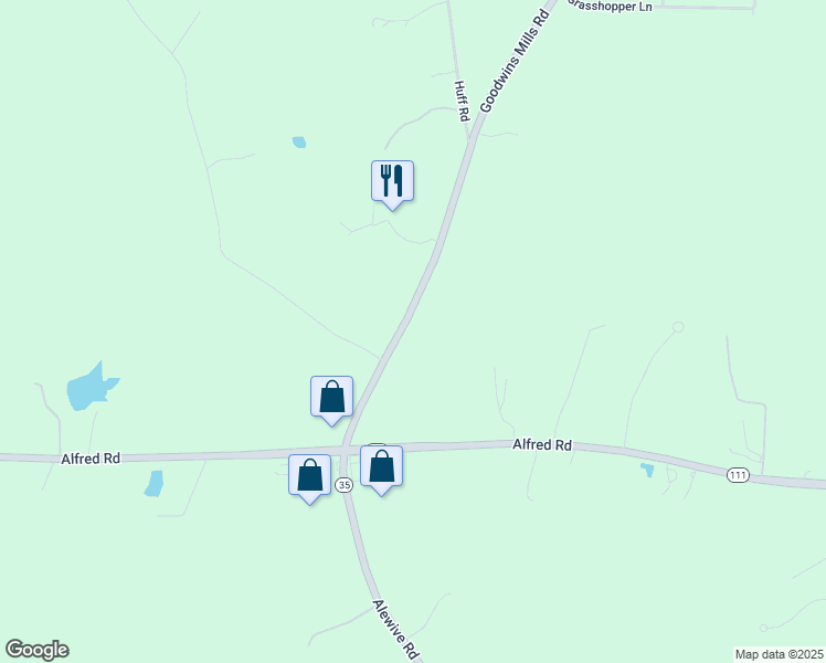map of restaurants, bars, coffee shops, grocery stores, and more near 63 Goodwins Mills Road in Lyman