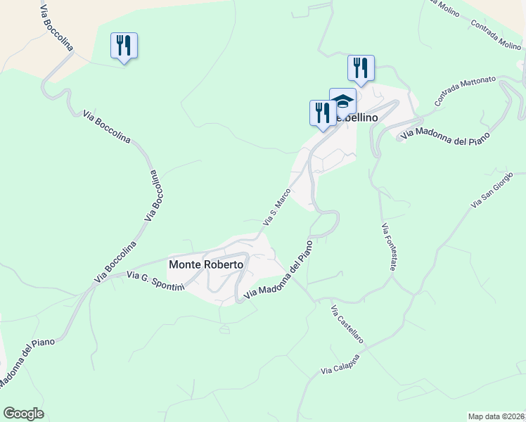 map of restaurants, bars, coffee shops, grocery stores, and more near 5 Via San Marco in Provincia di Ancona