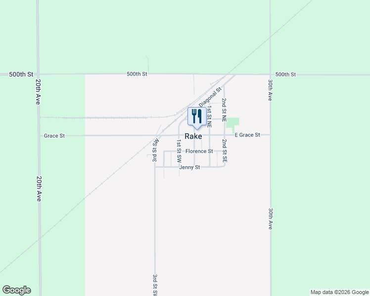 map of restaurants, bars, coffee shops, grocery stores, and more near in Rake