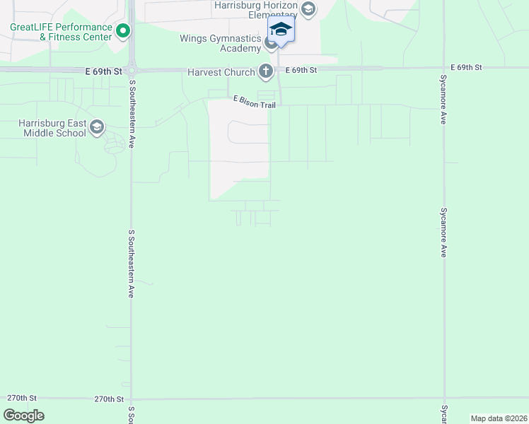 map of restaurants, bars, coffee shops, grocery stores, and more near 6307 South Badlands Avenue in Sioux Falls