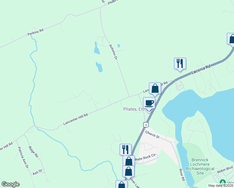 map of restaurants, bars, coffee shops, grocery stores, and more near 314 Lancaster Hill Road in Tilton