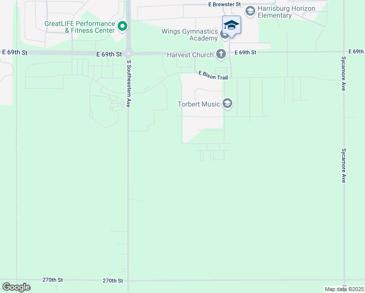 map of restaurants, bars, coffee shops, grocery stores, and more near 6309 South Badlands Avenue in Sioux Falls