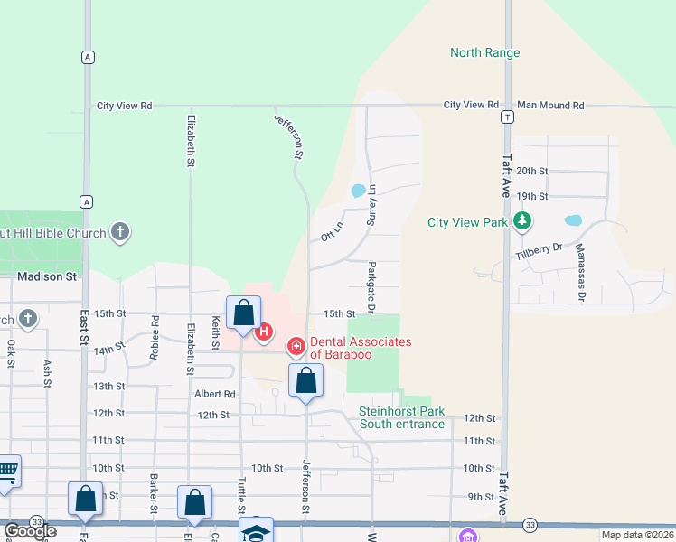 map of restaurants, bars, coffee shops, grocery stores, and more near 914 Surrey Lane in Baraboo