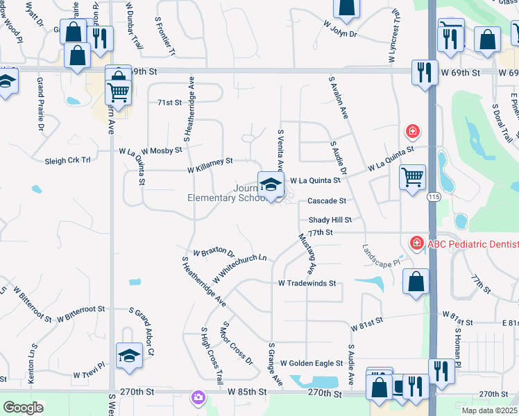 map of restaurants, bars, coffee shops, grocery stores, and more near 6801 South Grange Avenue in Sioux Falls