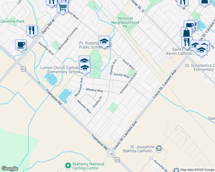 map of restaurants, bars, coffee shops, grocery stores, and more near 323 Dymott Avenue in Milton