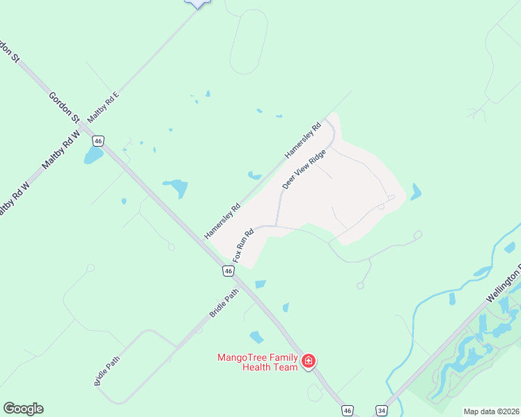 map of restaurants, bars, coffee shops, grocery stores, and more near 12 Fox Run Drive in Guelph