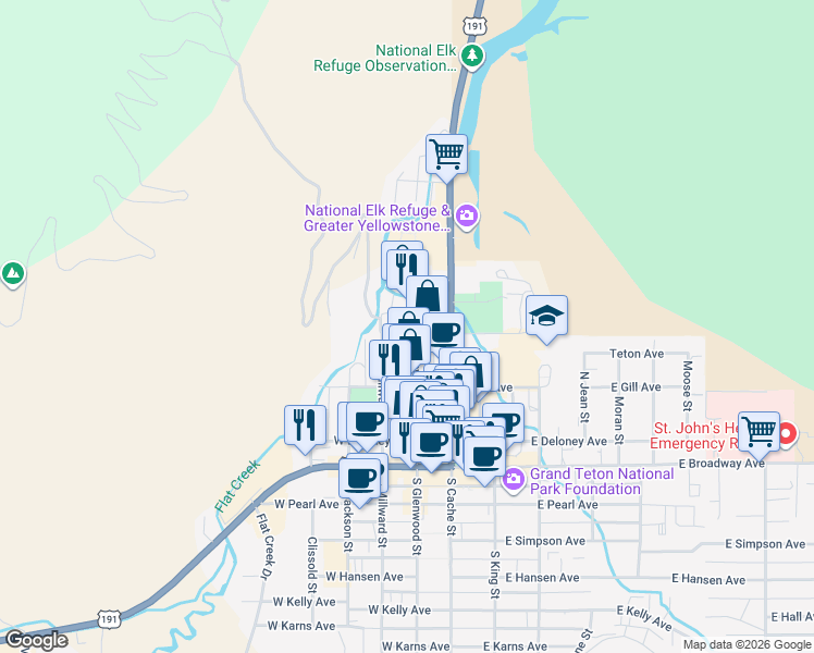 map of restaurants, bars, coffee shops, grocery stores, and more near 145 Mercill Avenue in Jackson
