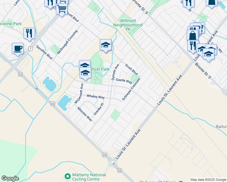 map of restaurants, bars, coffee shops, grocery stores, and more near in Milton