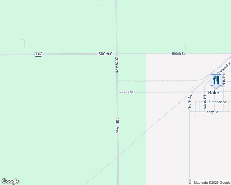 map of restaurants, bars, coffee shops, grocery stores, and more near 49280-49736 20th Avenue in Buffalo Center