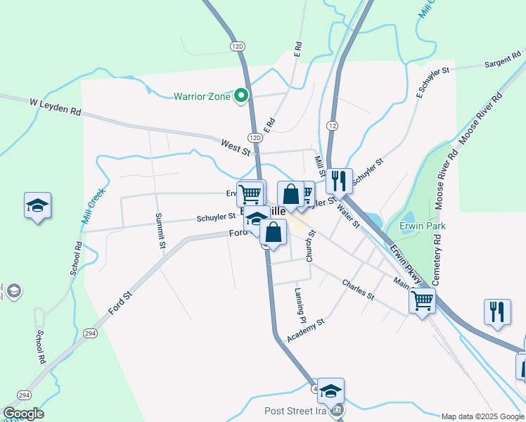 map of restaurants, bars, coffee shops, grocery stores, and more near in Boonville