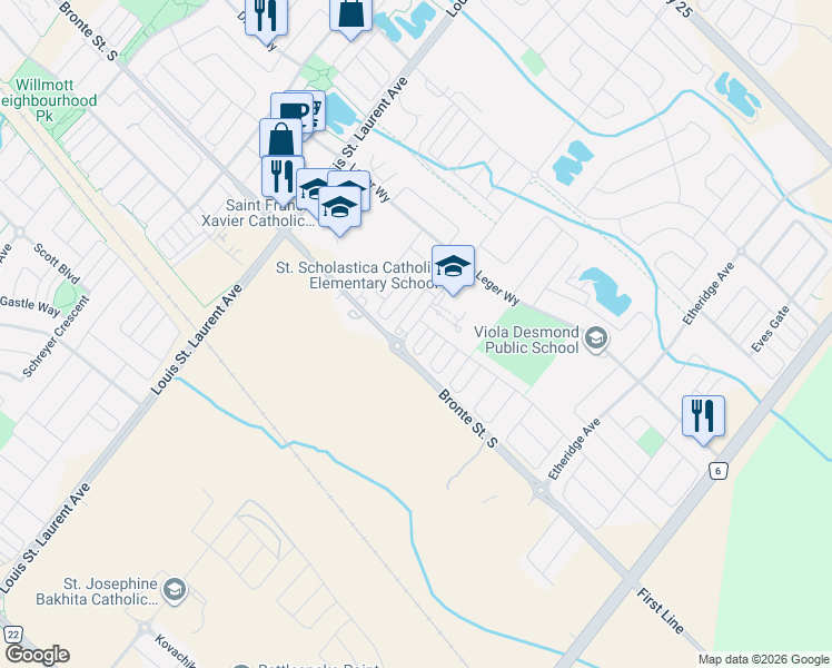 map of restaurants, bars, coffee shops, grocery stores, and more near 112 Whitlock Avenue in Milton