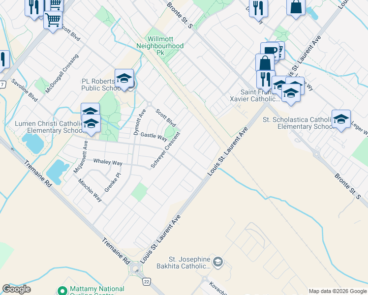 map of restaurants, bars, coffee shops, grocery stores, and more near 290 Cedric Terrace in Milton