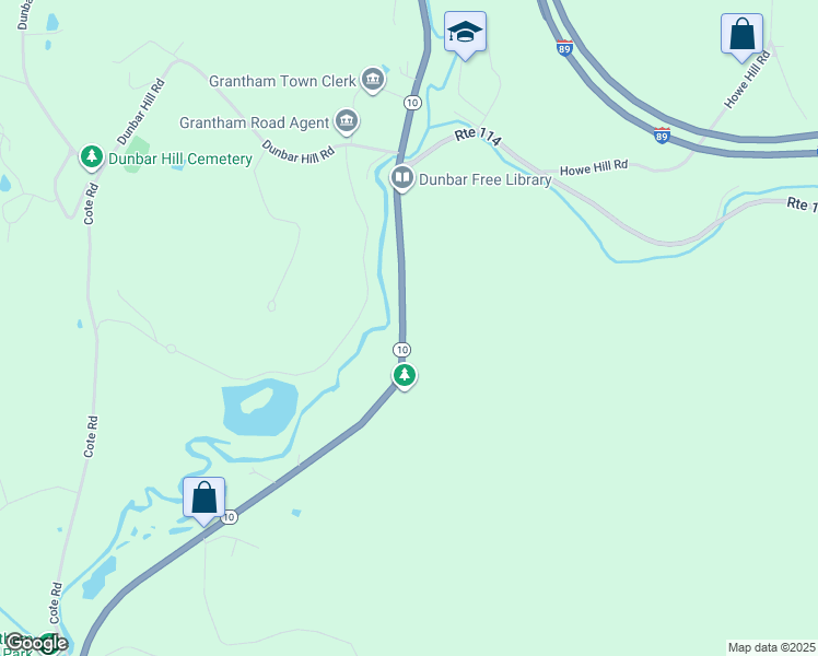 map of restaurants, bars, coffee shops, grocery stores, and more near 539 New Hampshire 10 in Grantham