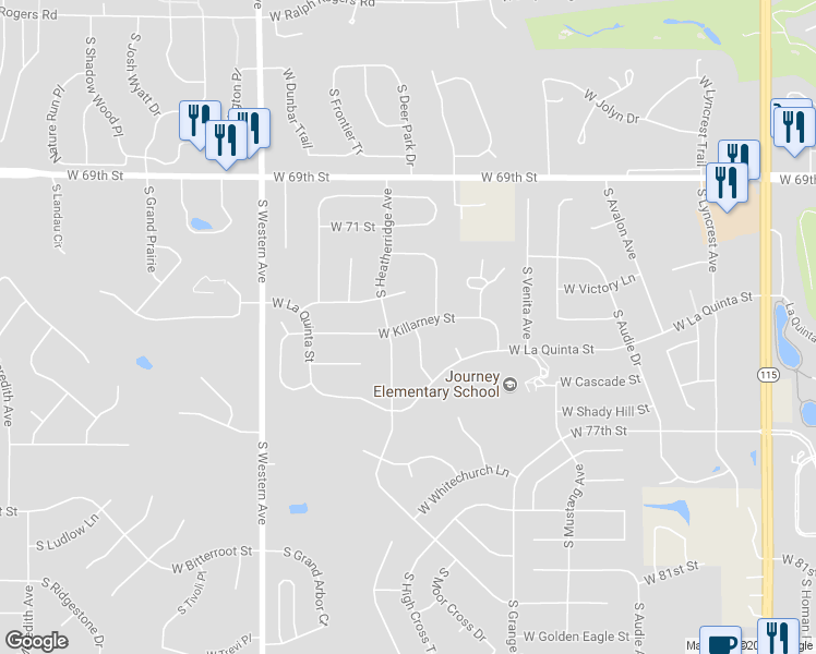map of restaurants, bars, coffee shops, grocery stores, and more near West Killarney Street in Sioux Falls