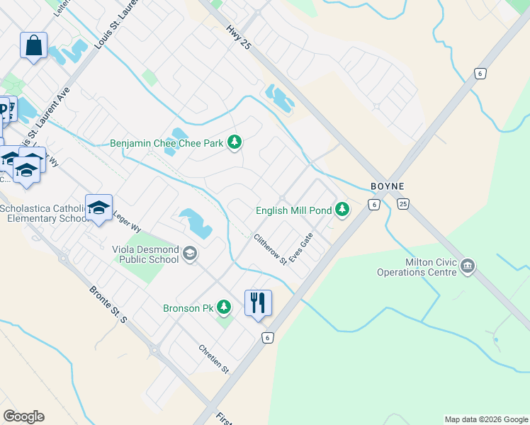 map of restaurants, bars, coffee shops, grocery stores, and more near 377 Etheridge Avenue in Milton