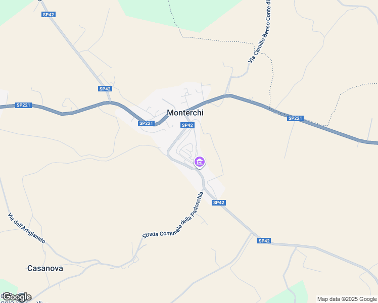 map of restaurants, bars, coffee shops, grocery stores, and more near Strada Provinciale 42 in Arezzo