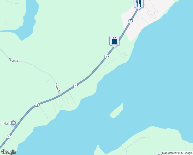 map of restaurants, bars, coffee shops, grocery stores, and more near State Highway 8 in Speculator