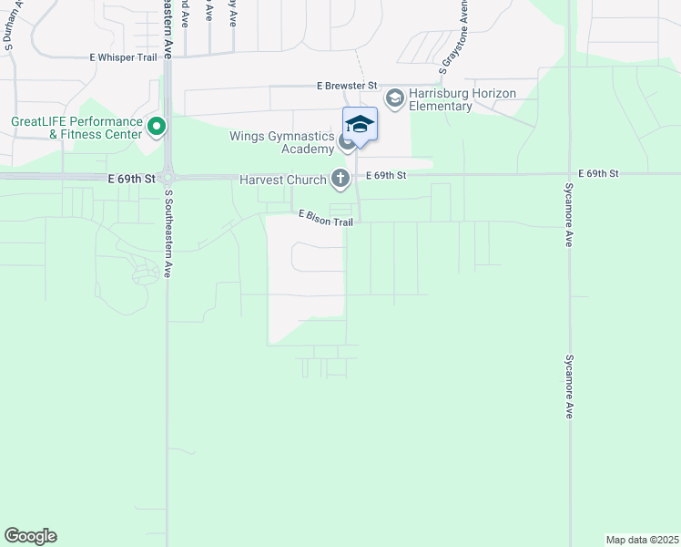 map of restaurants, bars, coffee shops, grocery stores, and more near 6307 South Badlands Avenue in Sioux Falls