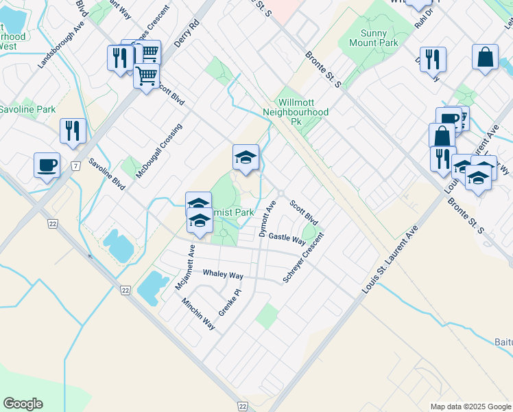 map of restaurants, bars, coffee shops, grocery stores, and more near 879 Fowles Court in Milton