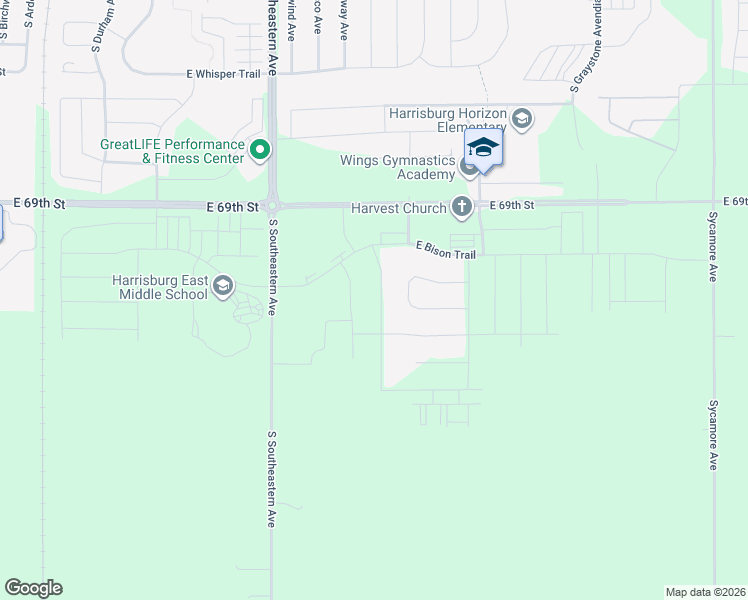 map of restaurants, bars, coffee shops, grocery stores, and more near 6220 South Vineyard Avenue in Sioux Falls