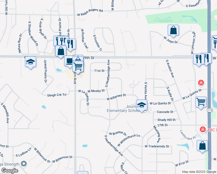 map of restaurants, bars, coffee shops, grocery stores, and more near 1312 West Mosby Circle in Sioux Falls