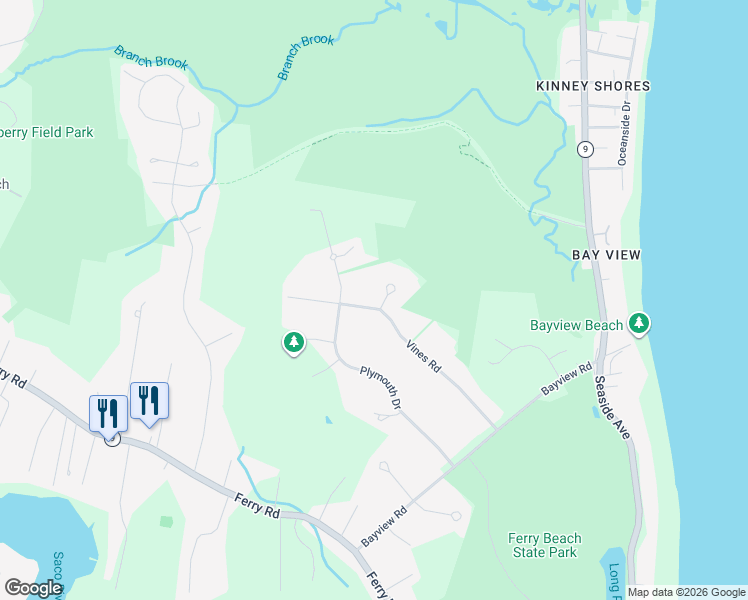 map of restaurants, bars, coffee shops, grocery stores, and more near 29 Vines Road in Saco