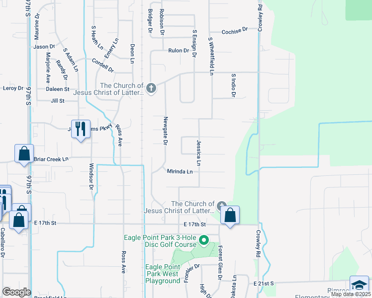 map of restaurants, bars, coffee shops, grocery stores, and more near 1227 Cobie Ln in Ammon