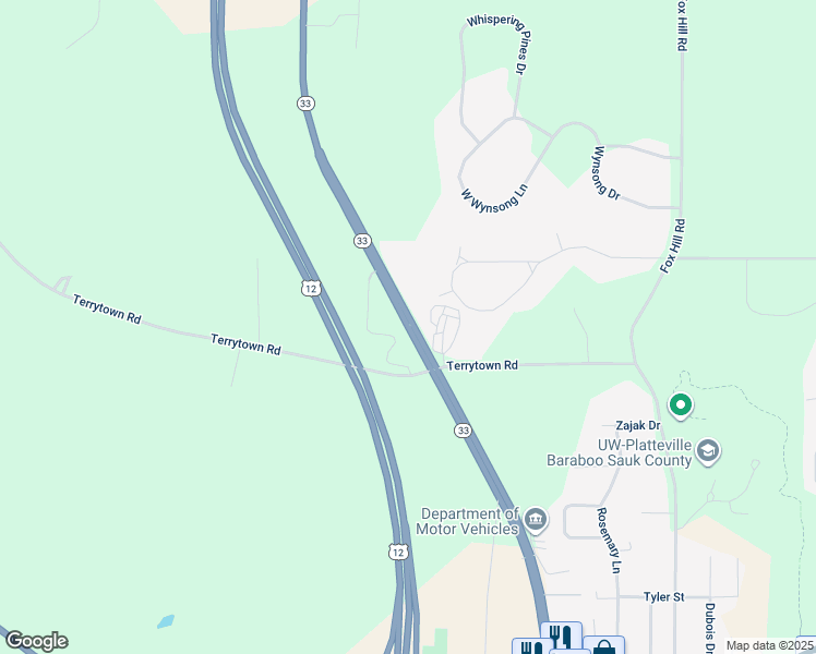 map of restaurants, bars, coffee shops, grocery stores, and more near 1510-1560 West Pine Street in Baraboo