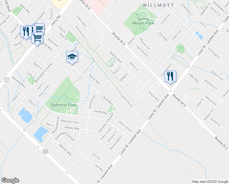 map of restaurants, bars, coffee shops, grocery stores, and more near in Milton