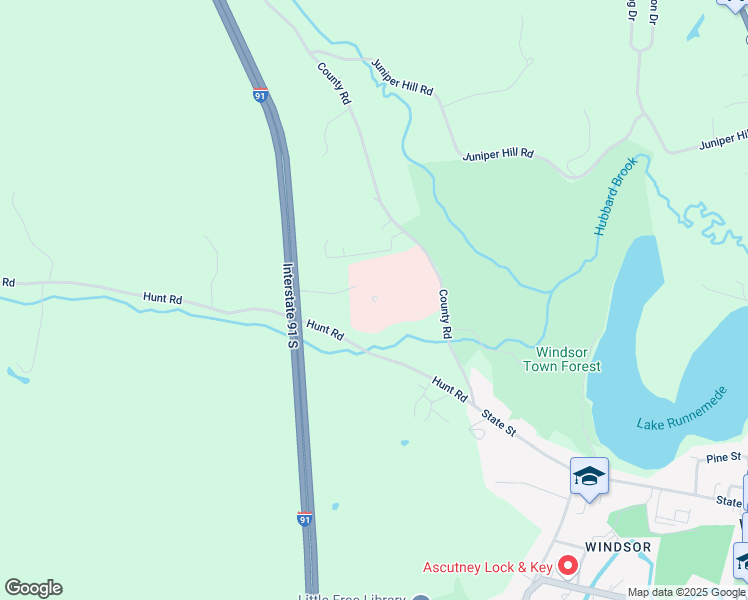 map of restaurants, bars, coffee shops, grocery stores, and more near 305 County Road in Windsor